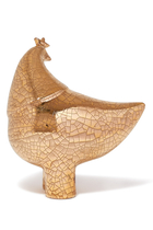 Ceramic Crowned Love Bird Statue